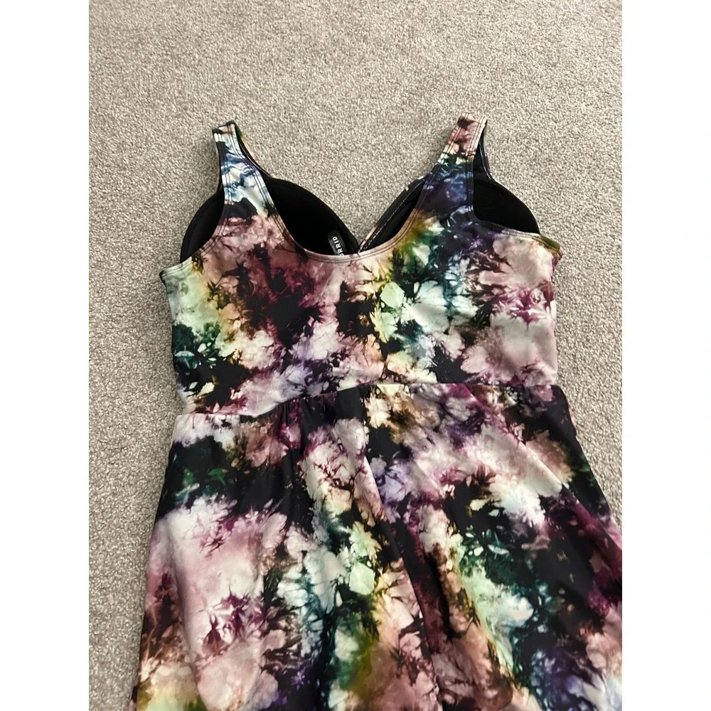 Torrid Swim Dress Womens 1 Multi Color Excellent Tie Dye Handkerchief Hem Twist
